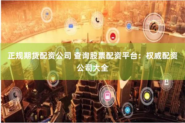 正规期货配资公司 查询股票配资平台：权威配资公司大全